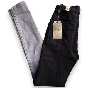 VIBRANT ombre black gray skinny jeans size 1 stretch denim high rise pants NWT